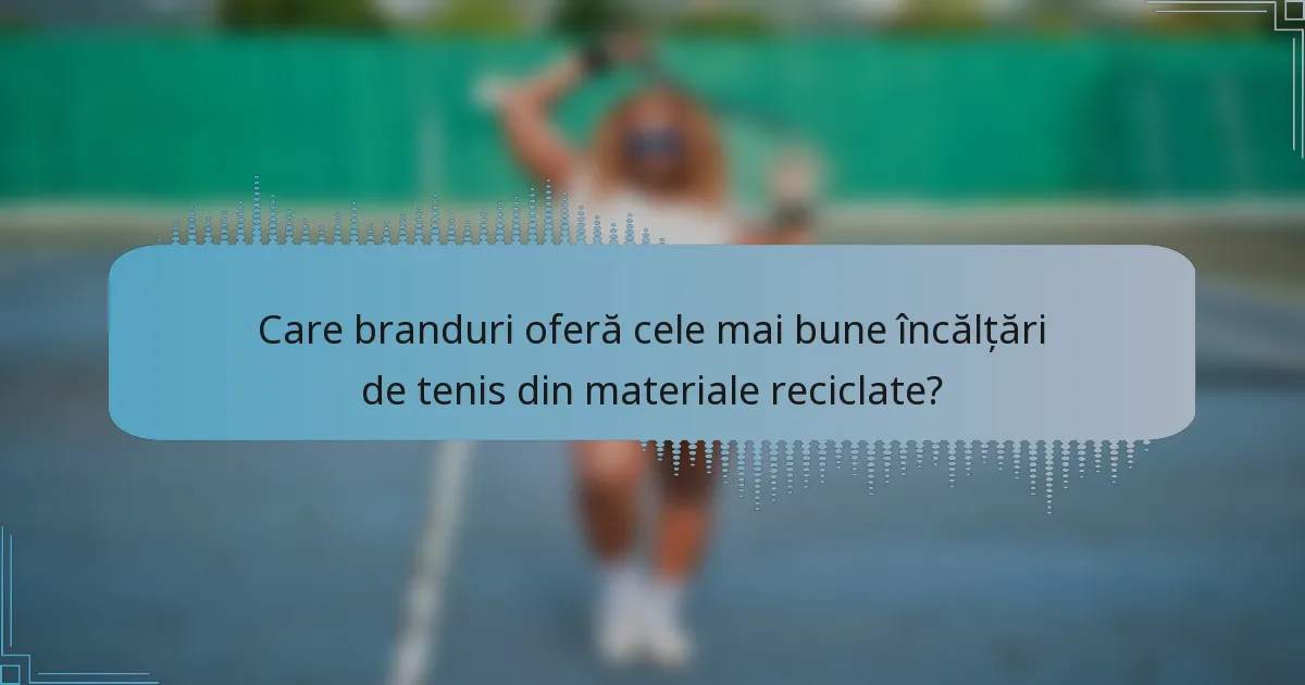 Care branduri oferă cele mai bune încălțări de tenis din materiale reciclate?