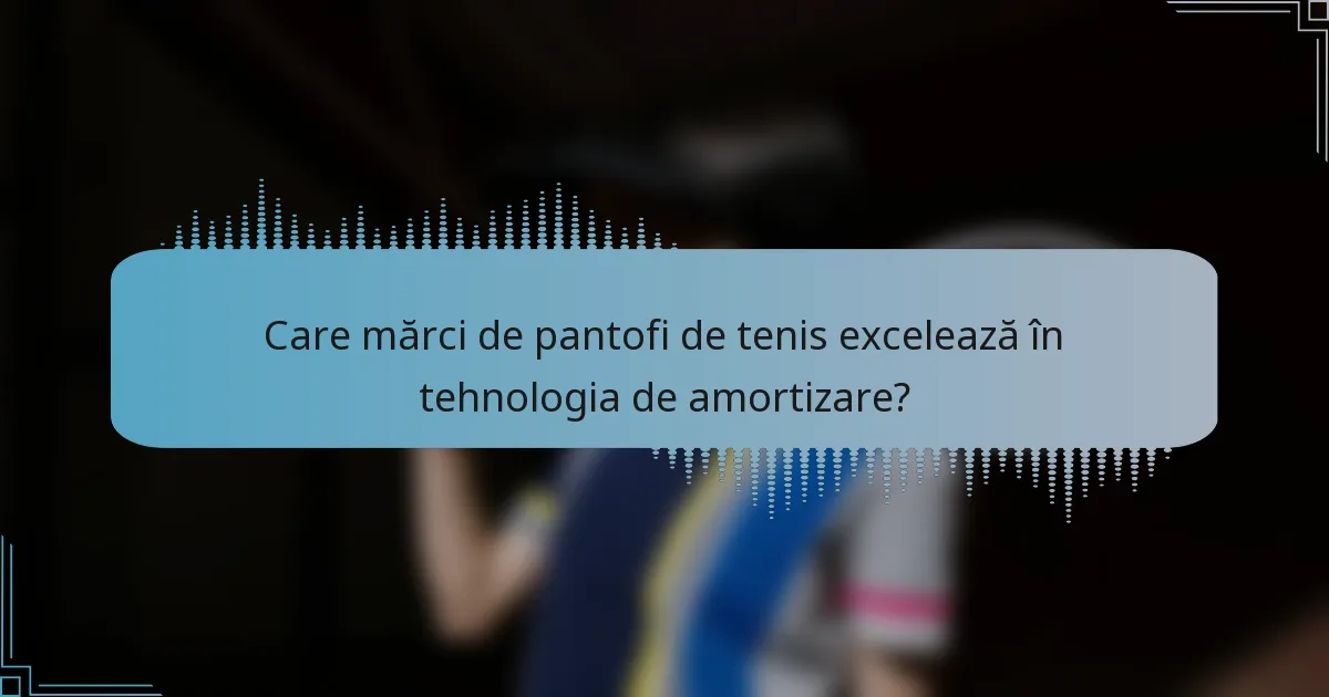 Care mărci de pantofi de tenis excelează în tehnologia de amortizare?
