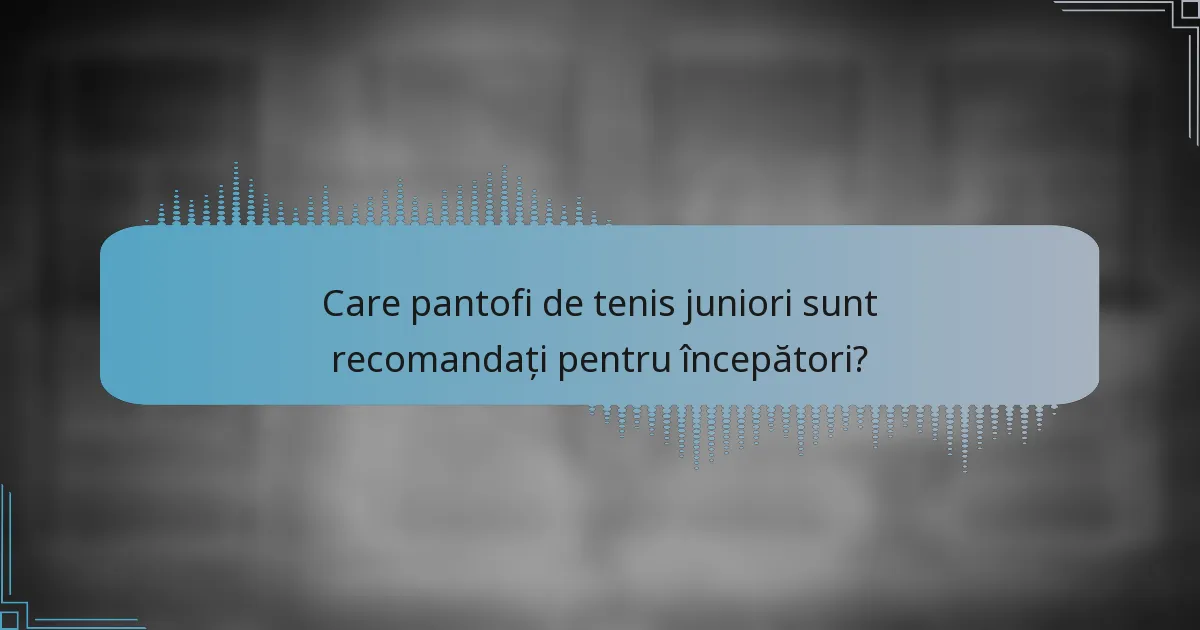 Care pantofi de tenis juniori sunt recomandați pentru începători?