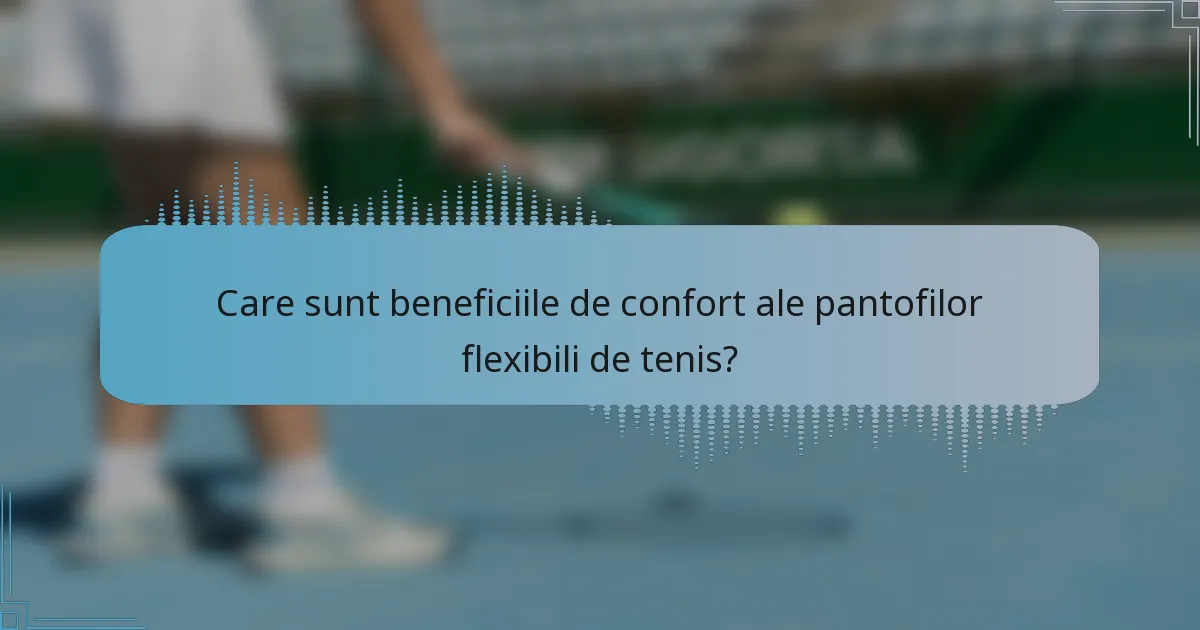 Care sunt beneficiile de confort ale pantofilor flexibili de tenis?