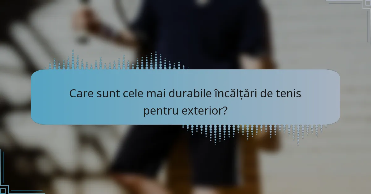 Care sunt cele mai durabile încălțări de tenis pentru exterior?