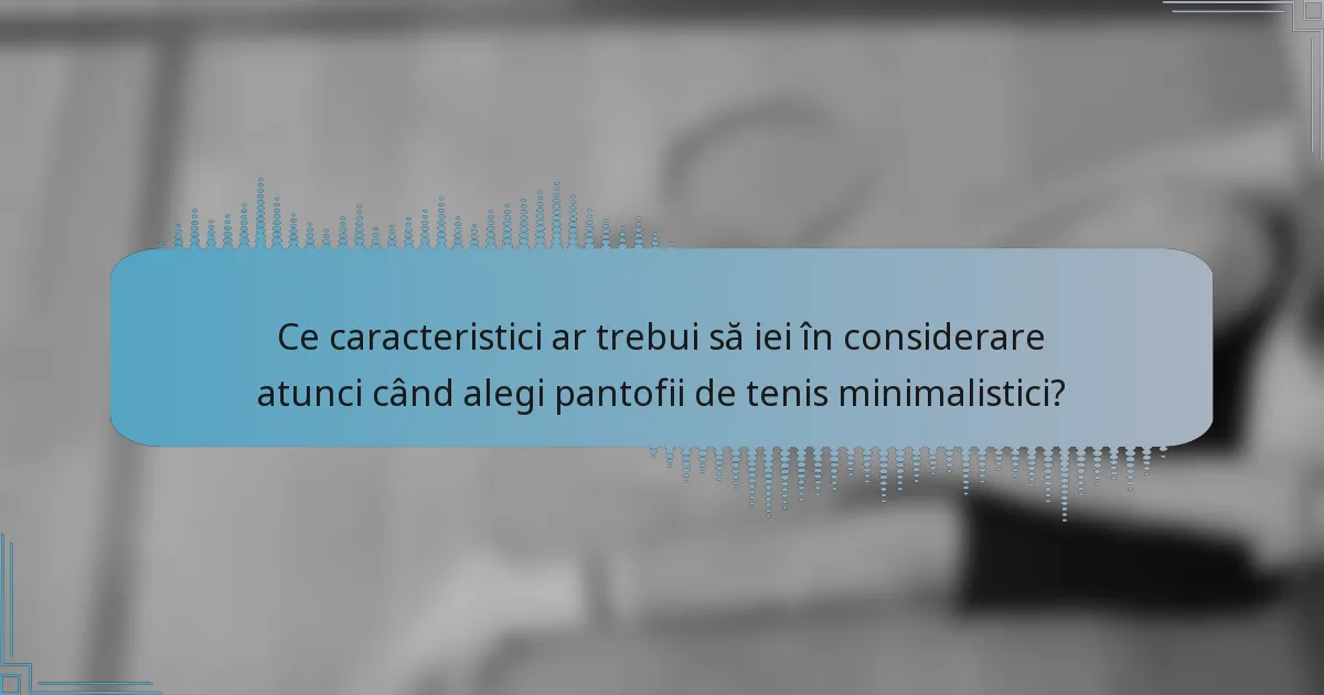 Ce caracteristici ar trebui să iei în considerare atunci când alegi pantofii de tenis minimalistici?