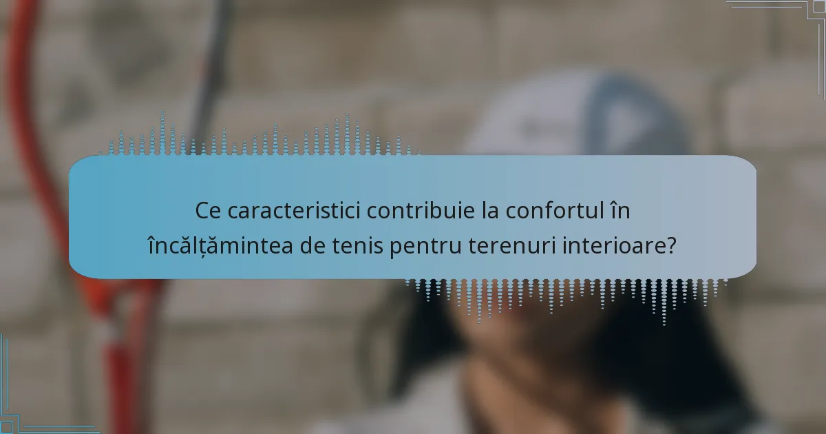 Ce caracteristici contribuie la confortul în încălțămintea de tenis pentru terenuri interioare?