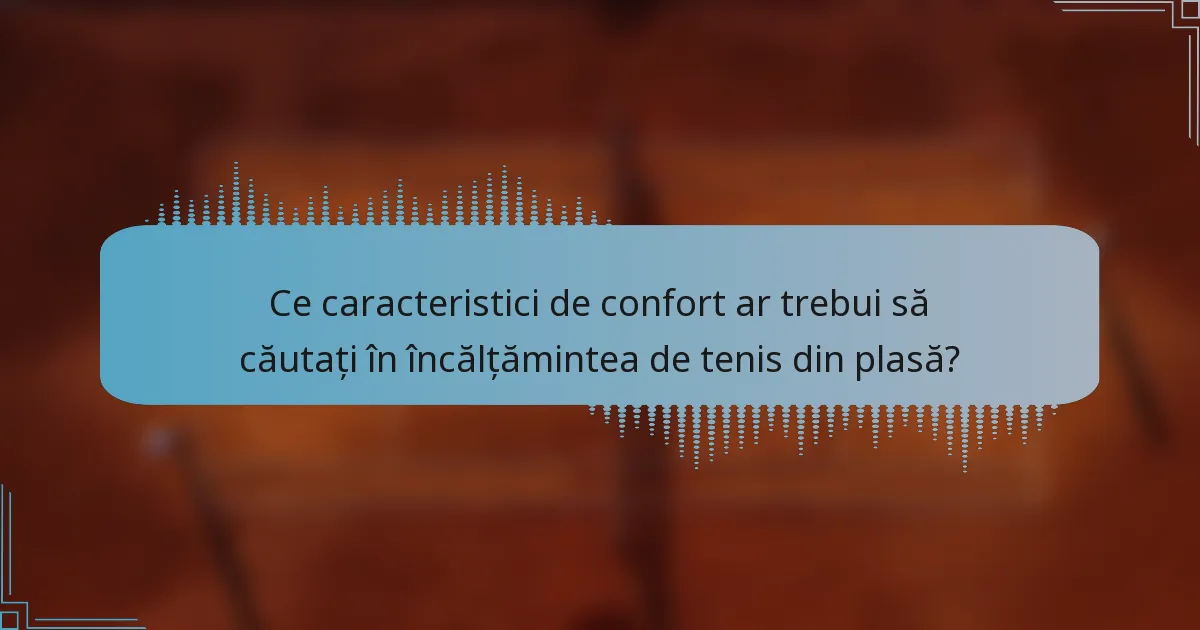 Ce caracteristici de confort ar trebui să căutați în încălțămintea de tenis din plasă?