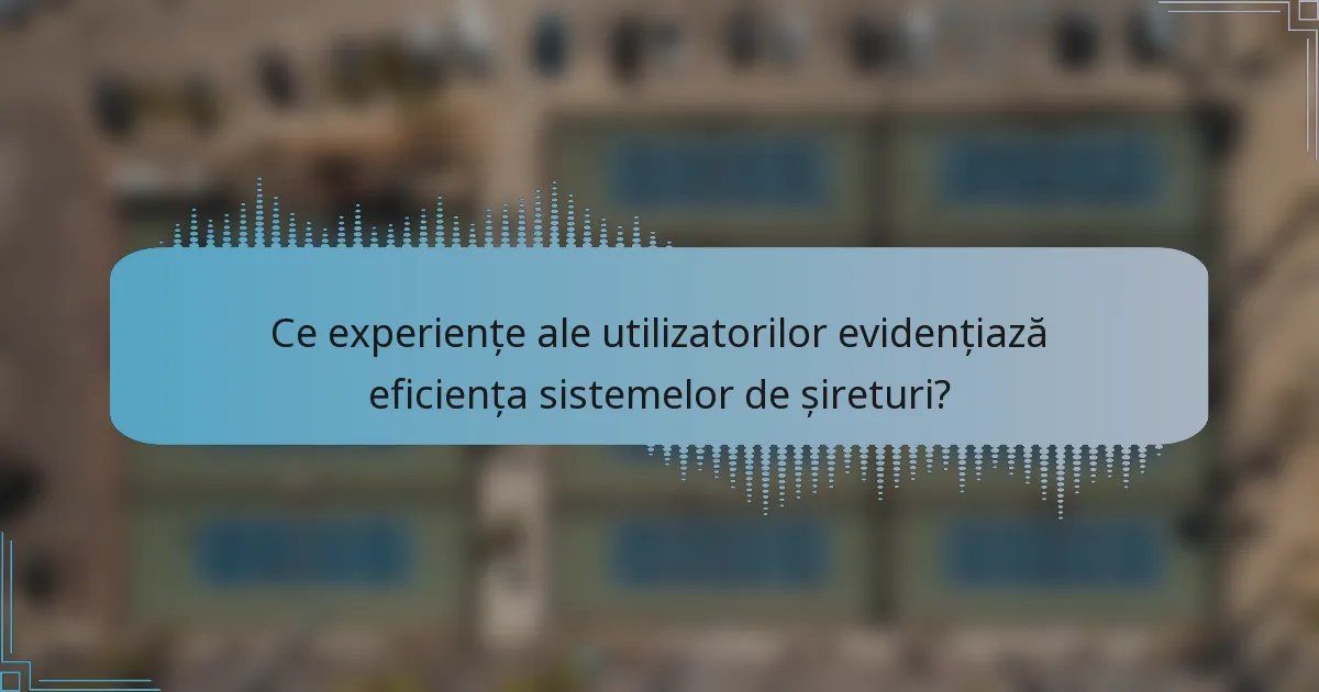 Ce experiențe ale utilizatorilor evidențiază eficiența sistemelor de șireturi?