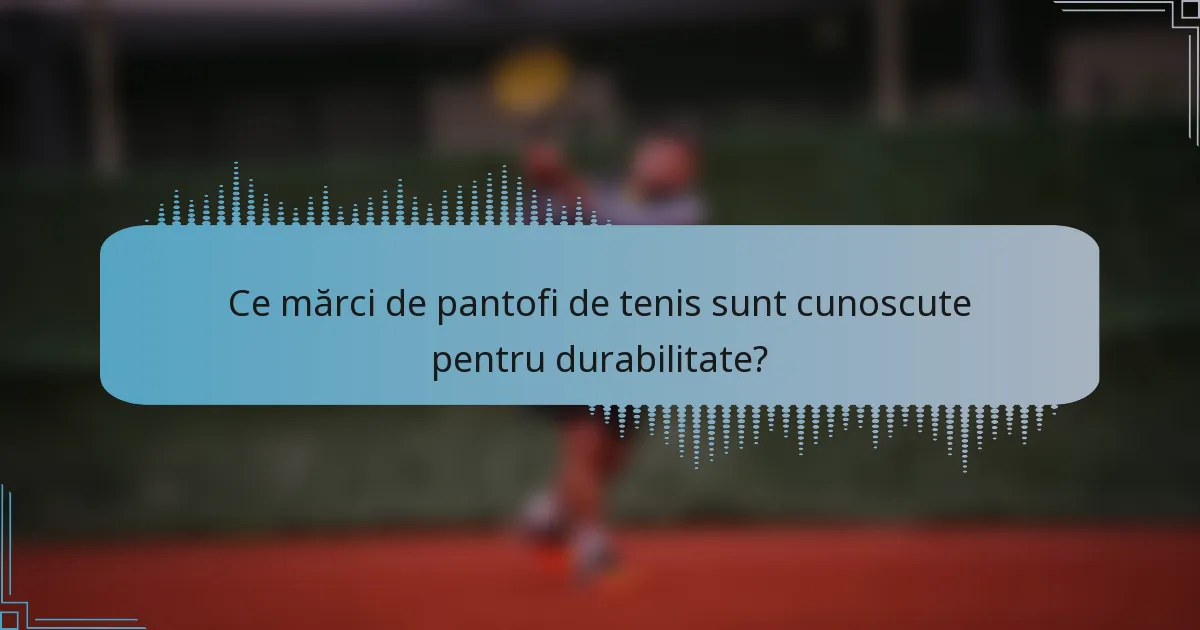 Ce mărci de pantofi de tenis sunt cunoscute pentru durabilitate?