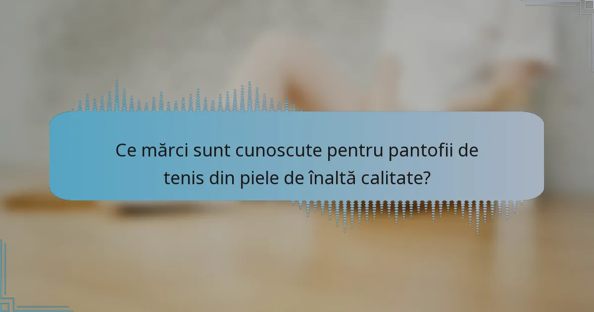 Ce mărci sunt cunoscute pentru pantofii de tenis din piele de înaltă calitate?