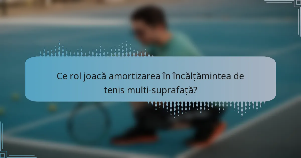Ce rol joacă amortizarea în încălțămintea de tenis multi-suprafață?