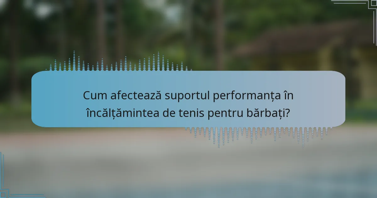 Cum afectează suportul performanța în încălțămintea de tenis pentru bărbați?