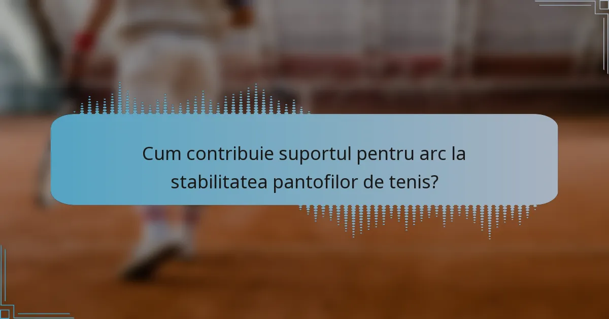 Cum contribuie suportul pentru arc la stabilitatea pantofilor de tenis?