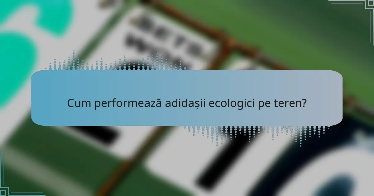 Cum performează adidașii ecologici pe teren?