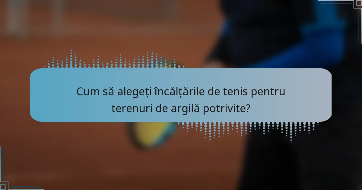 Cum să alegeți încălțările de tenis pentru terenuri de argilă potrivite?