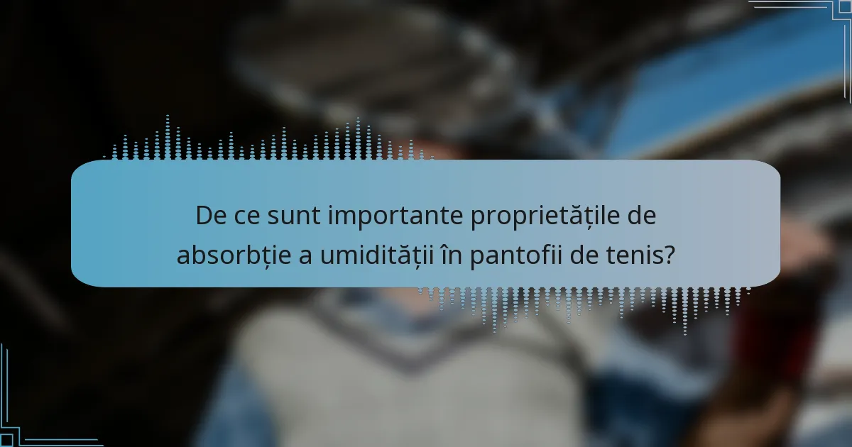 De ce sunt importante proprietățile de absorbție a umidității în pantofii de tenis?
