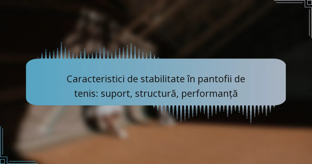 Caracteristici de stabilitate în pantofii de tenis: suport, structură, performanță
