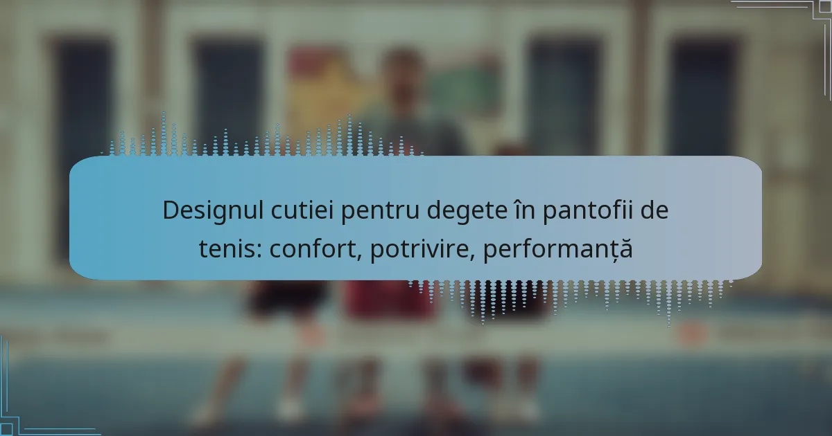 Designul cutiei pentru degete în pantofii de tenis: confort, potrivire, performanță