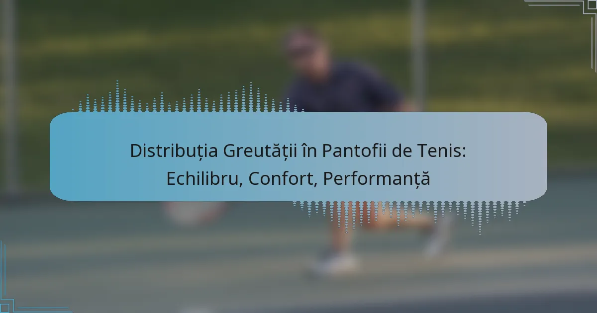 Distribuția Greutății în Pantofii de Tenis: Echilibru, Confort, Performanță
