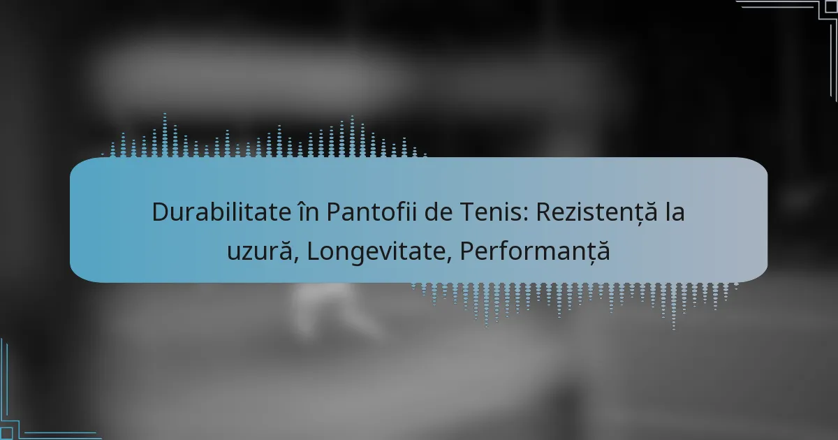Durabilitate în Pantofii de Tenis: Rezistență la uzură, Longevitate, Performanță