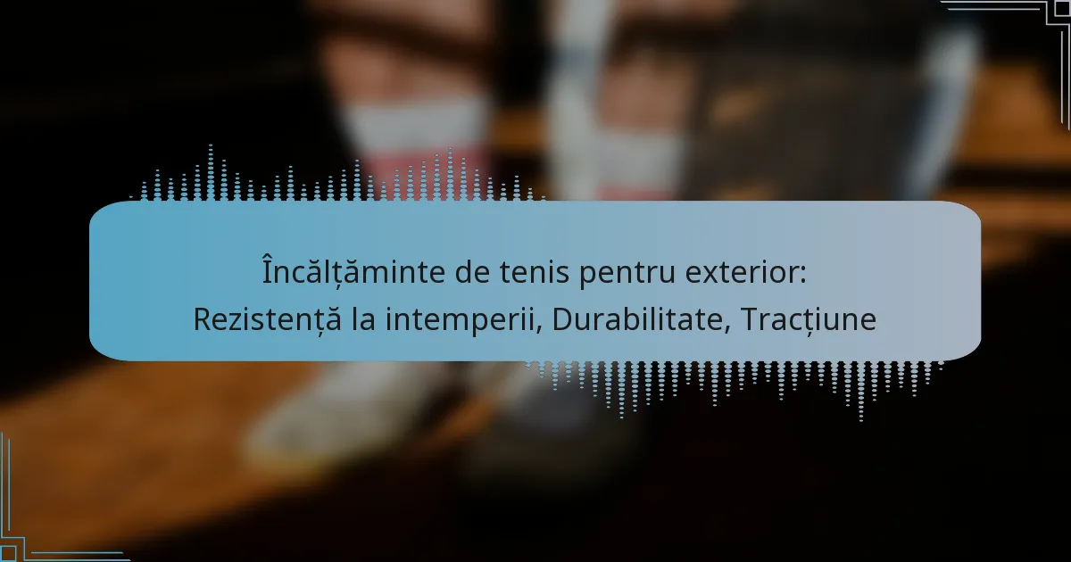 Încălțăminte de tenis pentru exterior: Rezistență la intemperii, Durabilitate, Tracțiune
