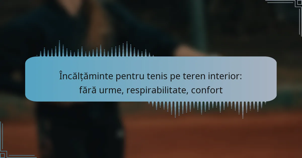Încălțăminte pentru tenis pe teren interior: fără urme, respirabilitate, confort