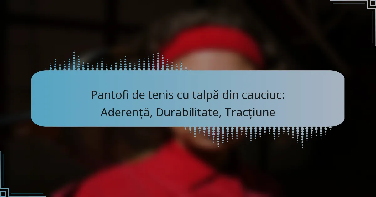 Pantofi de tenis cu talpă din cauciuc: Aderență, Durabilitate, Tracțiune