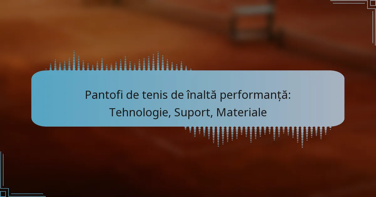 Pantofi de tenis de înaltă performanță: Tehnologie, Suport, Materiale