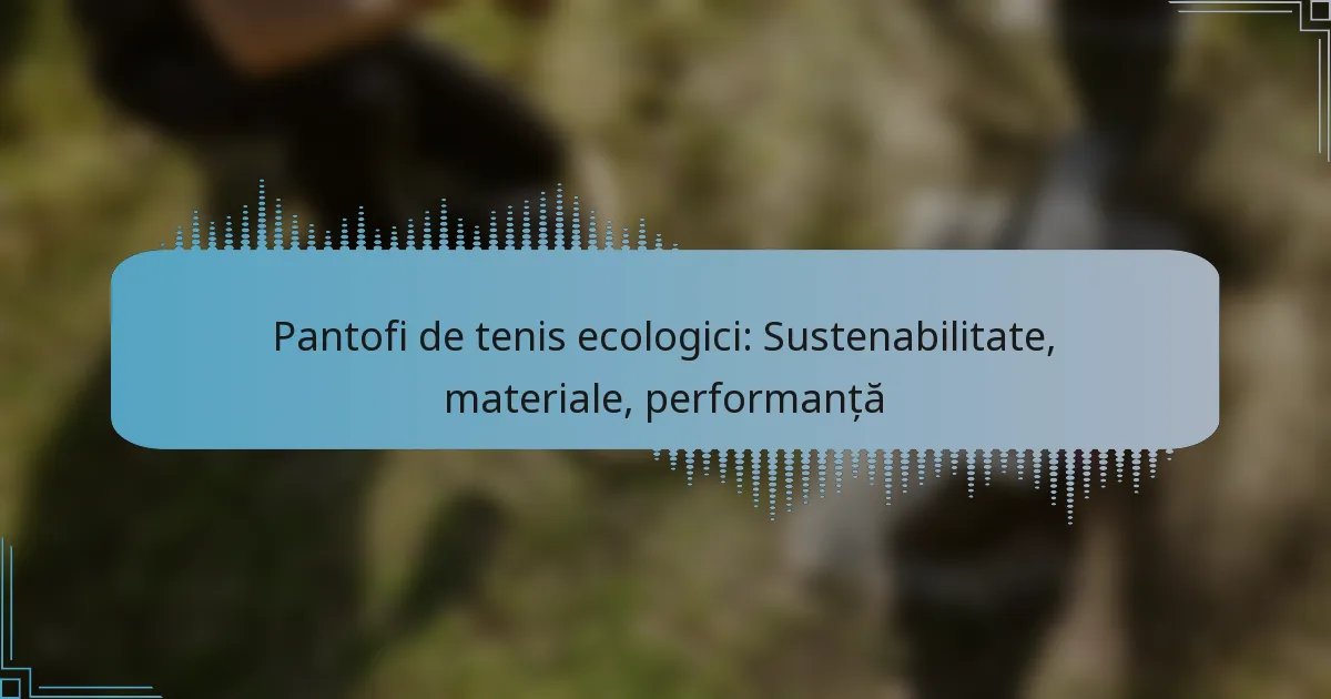 Pantofi de tenis ecologici: Sustenabilitate, materiale, performanță