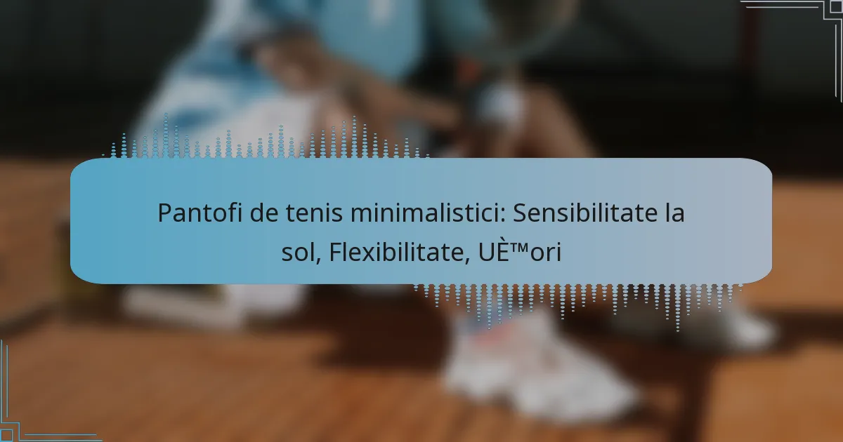 Pantofi de tenis minimalistici: Sensibilitate la sol, Flexibilitate, Ușori