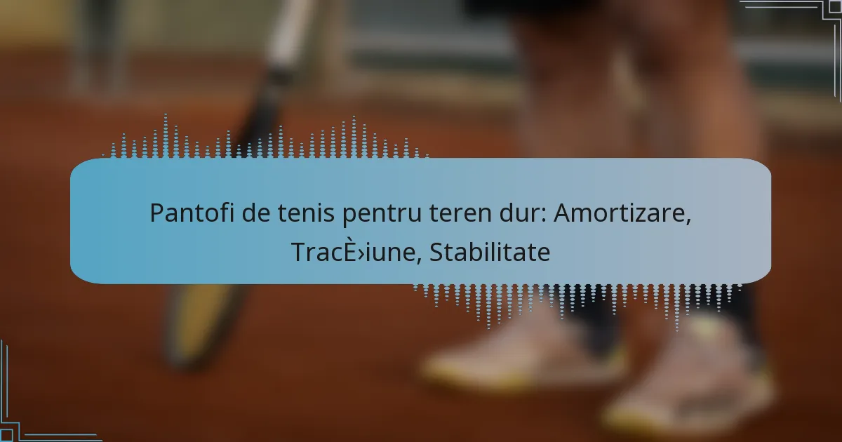 Pantofi de tenis pentru teren dur: Amortizare, Tracțiune, Stabilitate