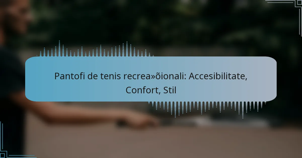 Pantofi de tenis recreaționali: Accesibilitate, Confort, Stil