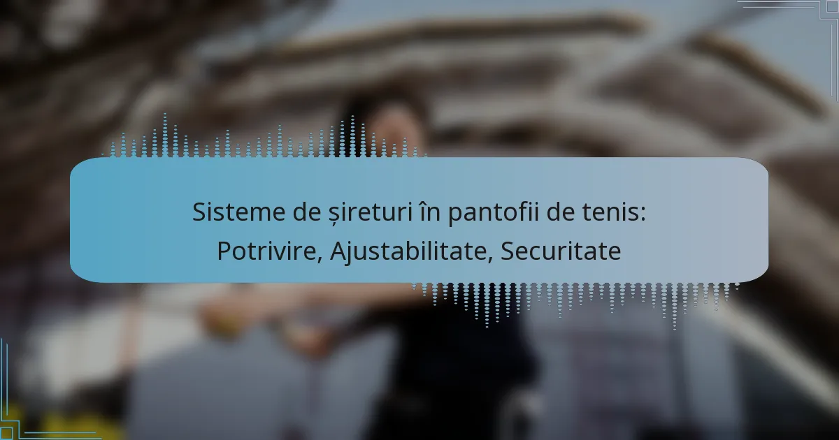 Sisteme de șireturi în pantofii de tenis: Potrivire, Ajustabilitate, Securitate