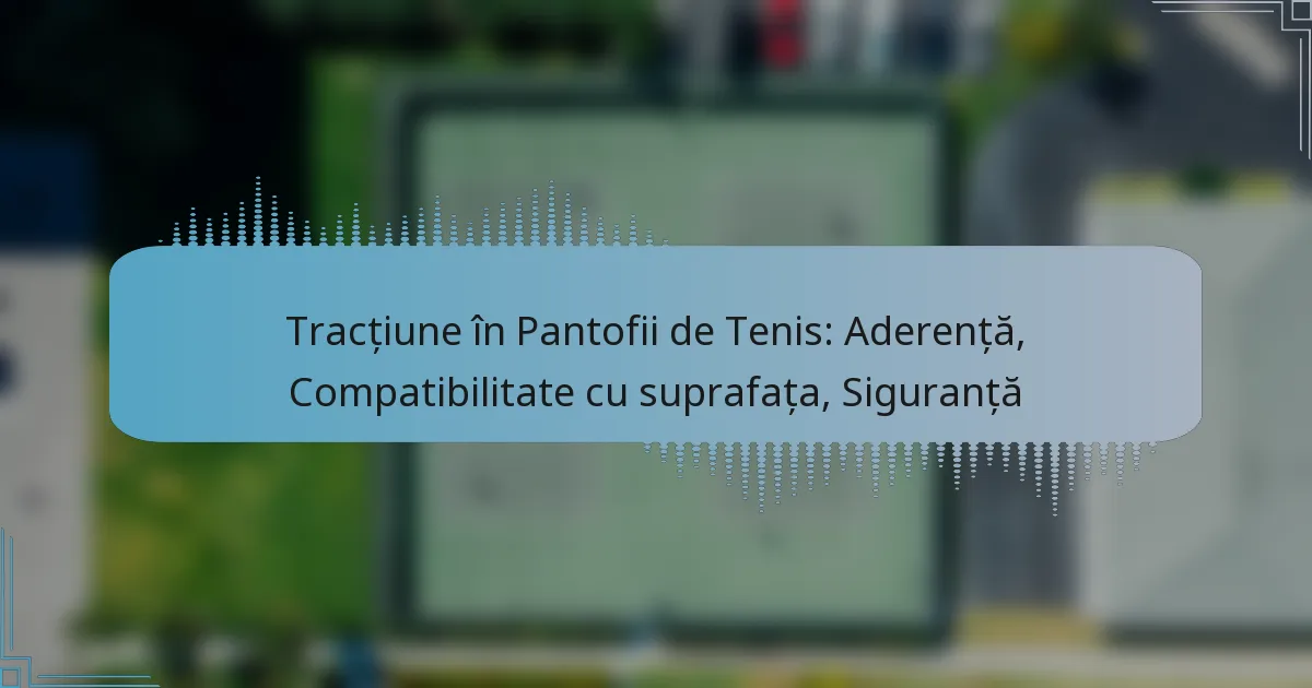 Tracțiune în Pantofii de Tenis: Aderență, Compatibilitate cu suprafața, Siguranță